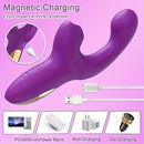 7.28in Triple Rabbit Sucking Buckle Vibrating Electric Anal Vagina Dildo
