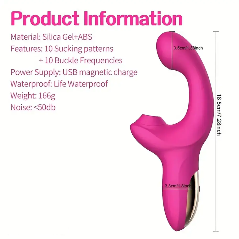 7.28in Triple Rabbit Sucking Buckle Vibrating Electric Anal Vagina Dildo
