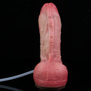 7.28in Water Spraying Liquid Silicone Double Layer Realistic Cumming Dildo