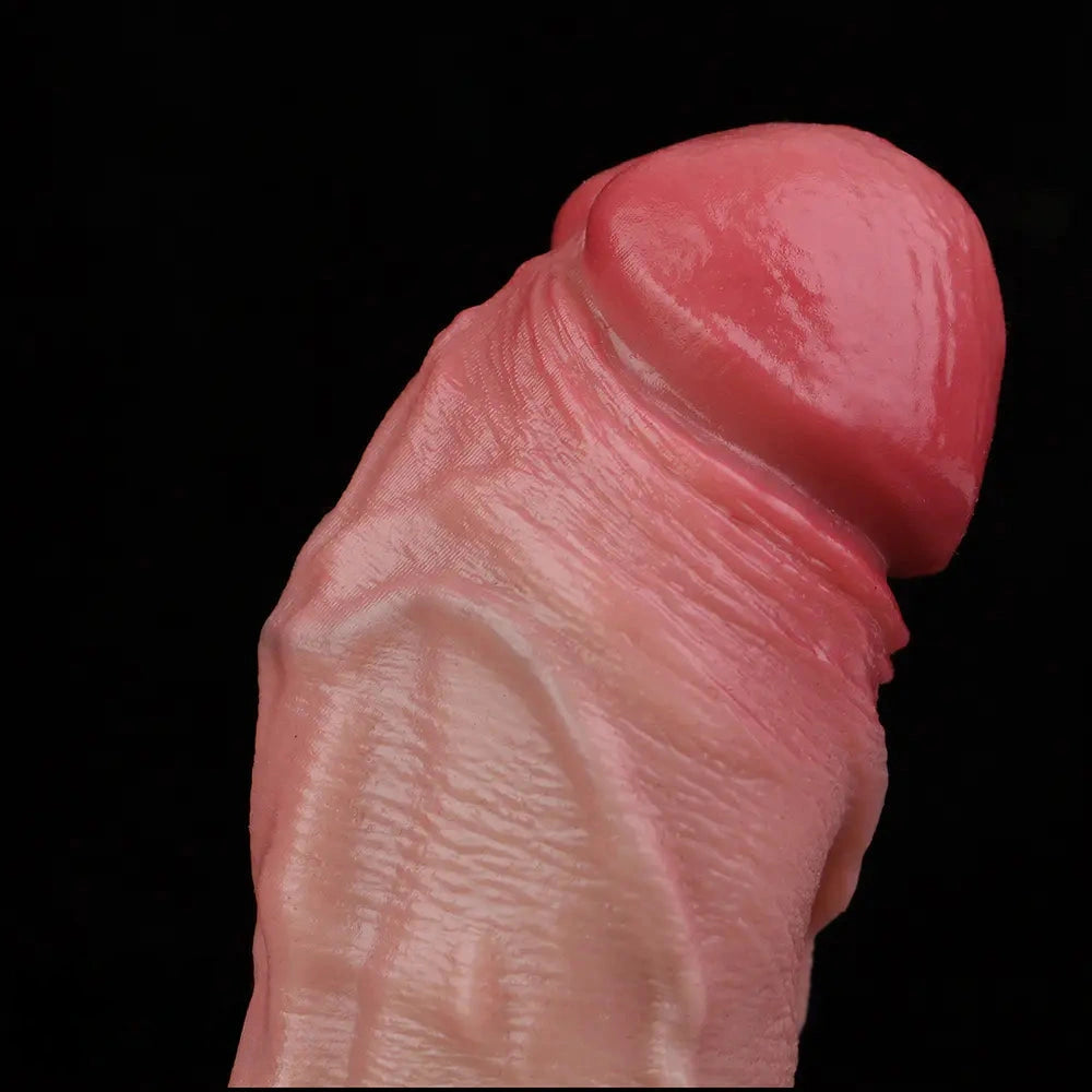 7.28in Water Spraying Liquid Silicone Double Layer Realistic Cumming Dildo