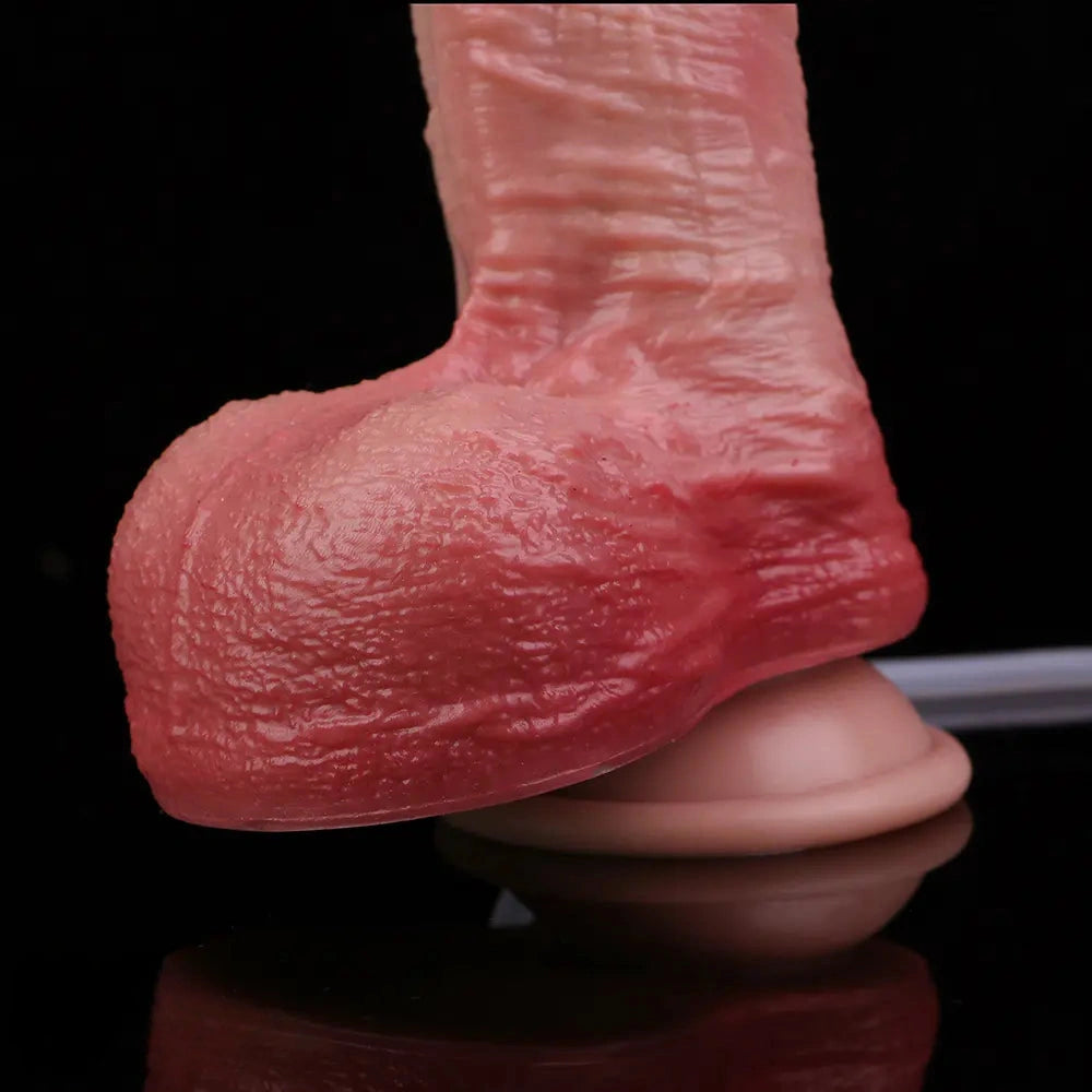 7.28in Water Spraying Liquid Silicone Double Layer Realistic Cumming Dildo