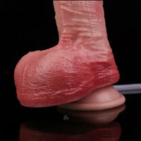 7.28in Water Spraying Liquid Silicone Double Layer Realistic Cumming Dildo