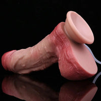 7.28in Water Spraying Liquid Silicone Double Layer Realistic Cumming Dildo