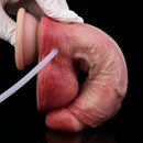7.28in Water Spraying Liquid Silicone Double Layer Realistic Cumming Dildo