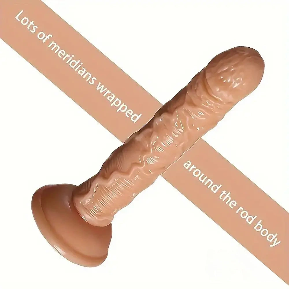 7.29in TPE Female Flesh Dildo Cock Sex Toy For Handsfree Sex Play