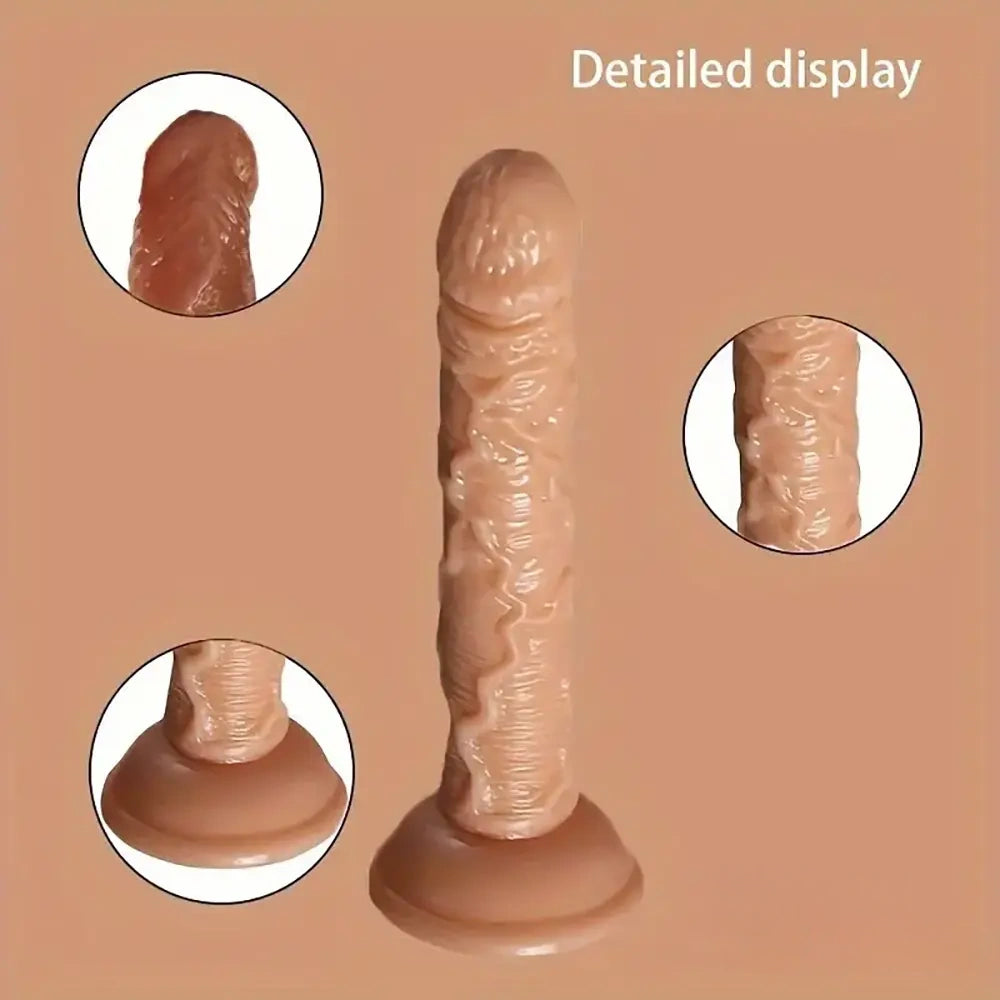 7.29in TPE Female Flesh Dildo Cock Sex Toy For Handsfree Sex Play