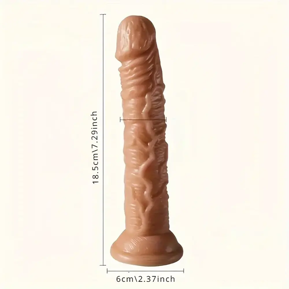 7.29in TPE Female Flesh Dildo Cock Sex Toy For Handsfree Sex Play