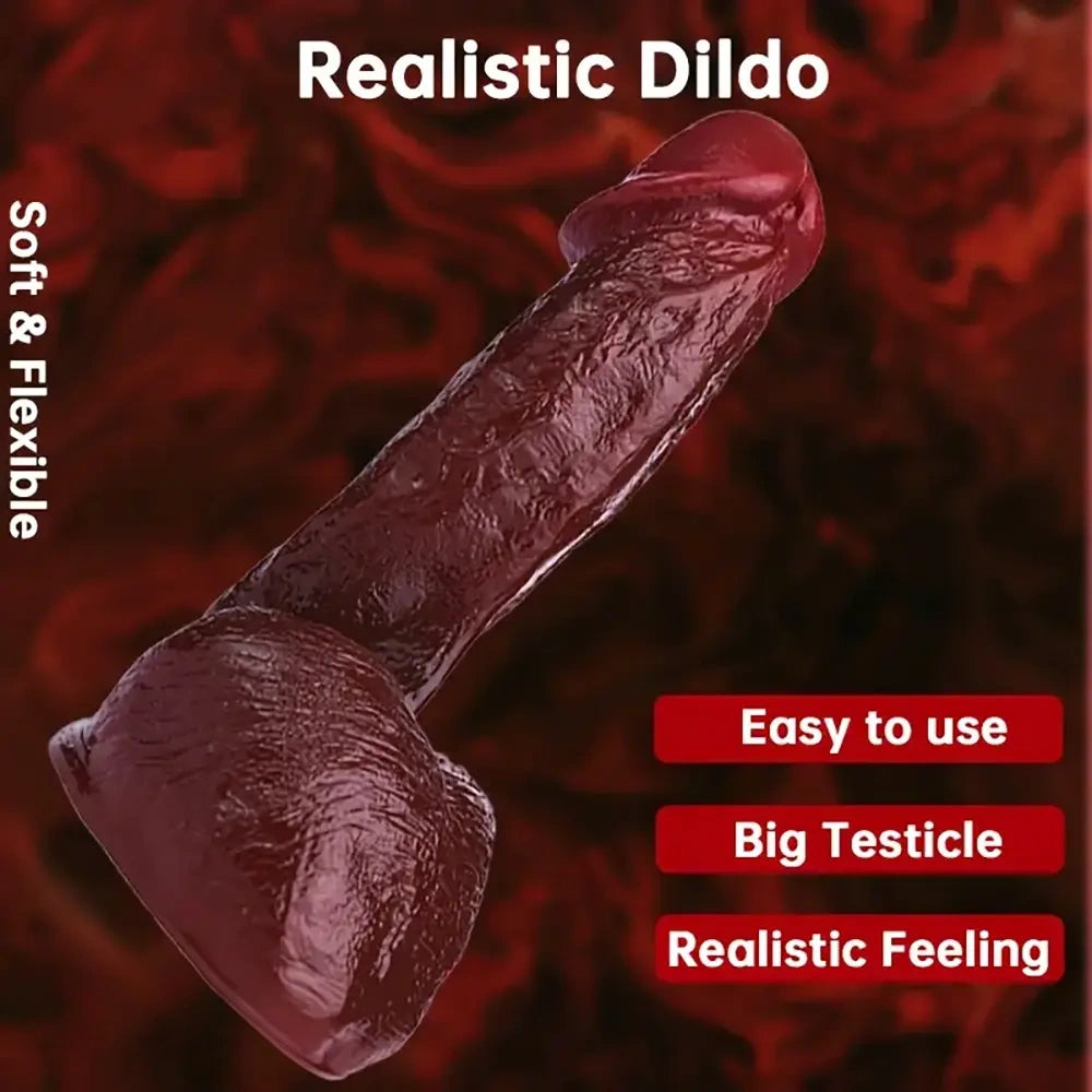 7.2in 7.3in Soft Flexible Liquid Silicone Realistic Penis Dildo Sex Toy