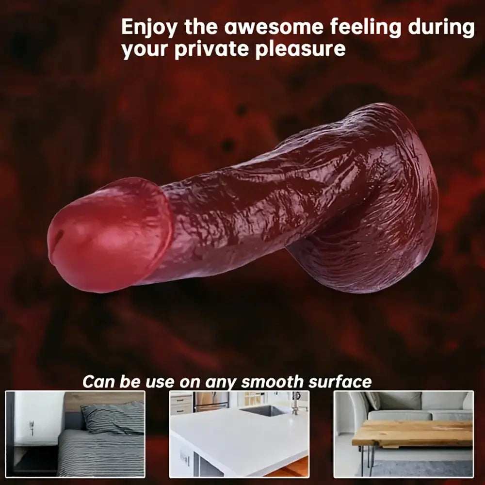 7.2in 7.3in Soft Flexible Liquid Silicone Realistic Penis Dildo Sex Toy
