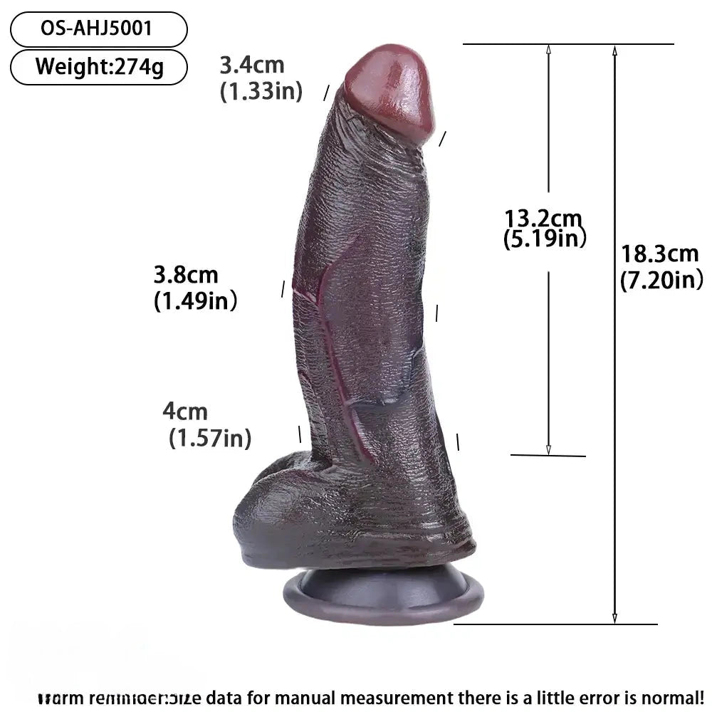 7.2in Dual Density Silicone Soft Real Dildo Ideal For Couples Boyfriend