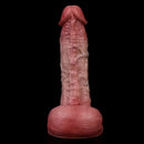 7.2in Dual Layer Liquid Silicone Dildo Soft Masturbator With Suction Base