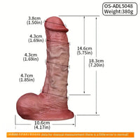 7.2in Dual Layer Liquid Silicone Dildo Soft Masturbator With Suction Base