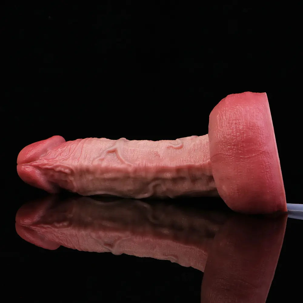 7.2in Liquid Silicone Double Layer Realistic Cumming Dildo For Ejacluting