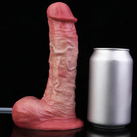 7.2in Liquid Silicone Double Layer Realistic Cumming Dildo For Ejacluting