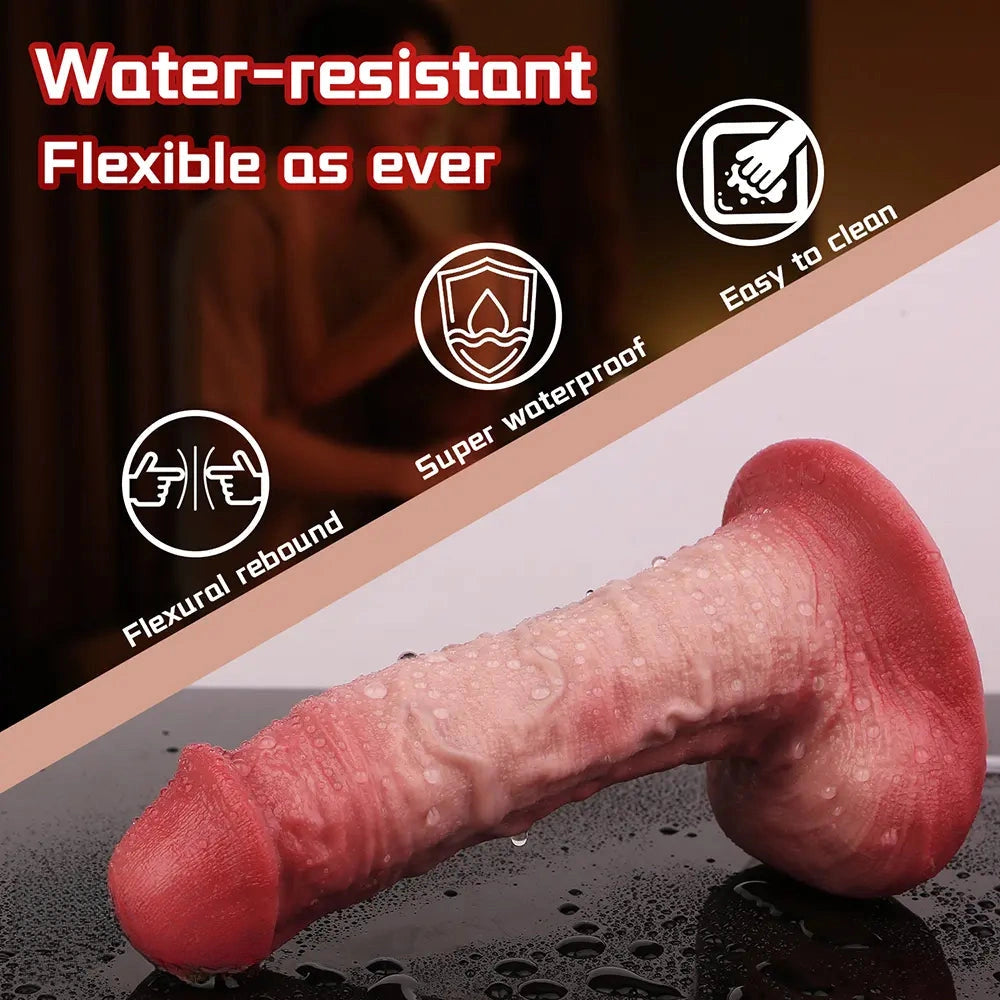 7.2in Liquid Silicone Double Layer Realistic Cumming Dildo For Ejacluting
