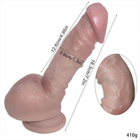 7.2in Liquid Silicone Soft Super Realistic Dildo Skin Feeling Sex Toy