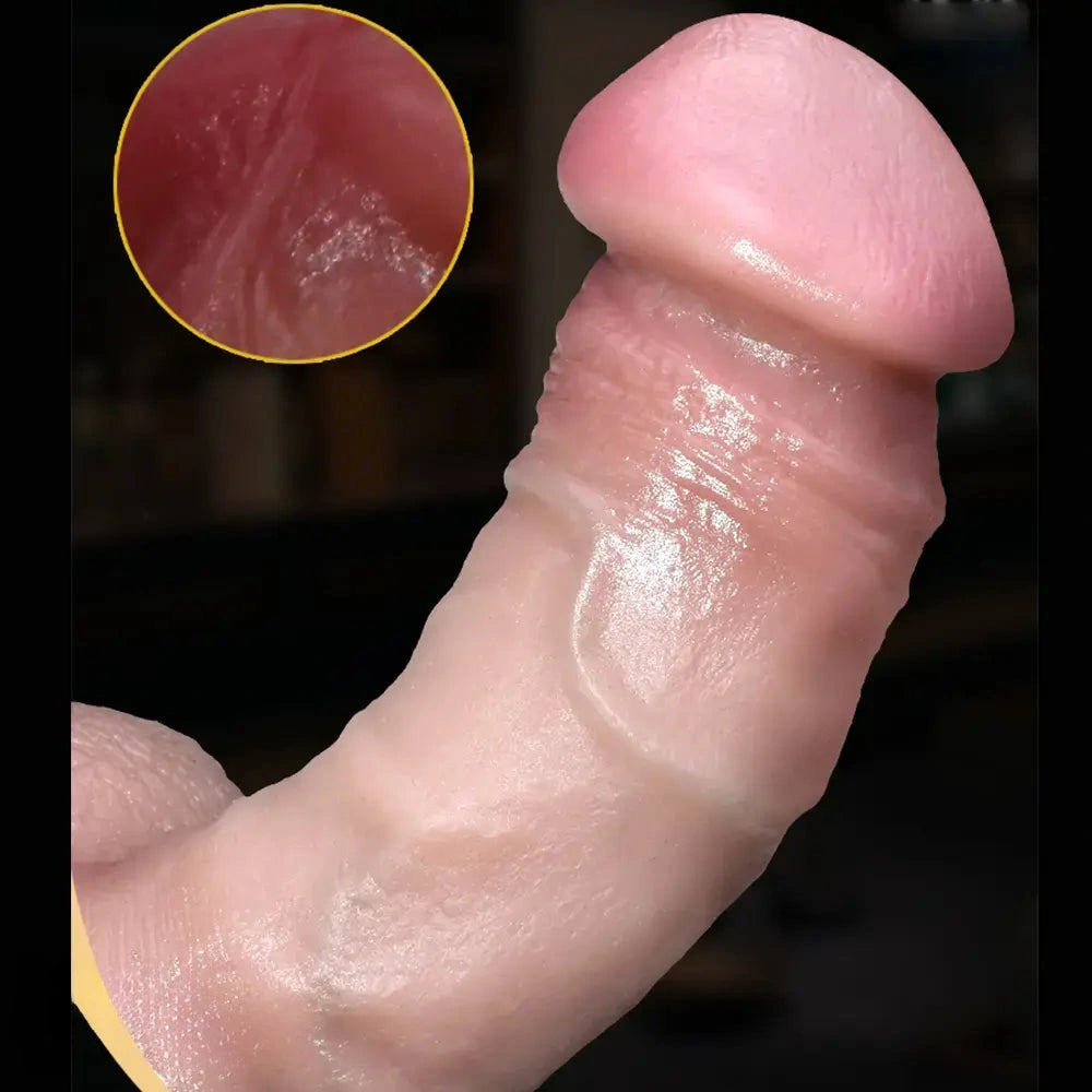 7.2in Liquid Silicone Soft Super Realistic Dildo Skin Feeling Sex Toy