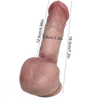 7.2in Liquid Silicone Soft Super Realistic Dildo Skin Feeling Sex Toy