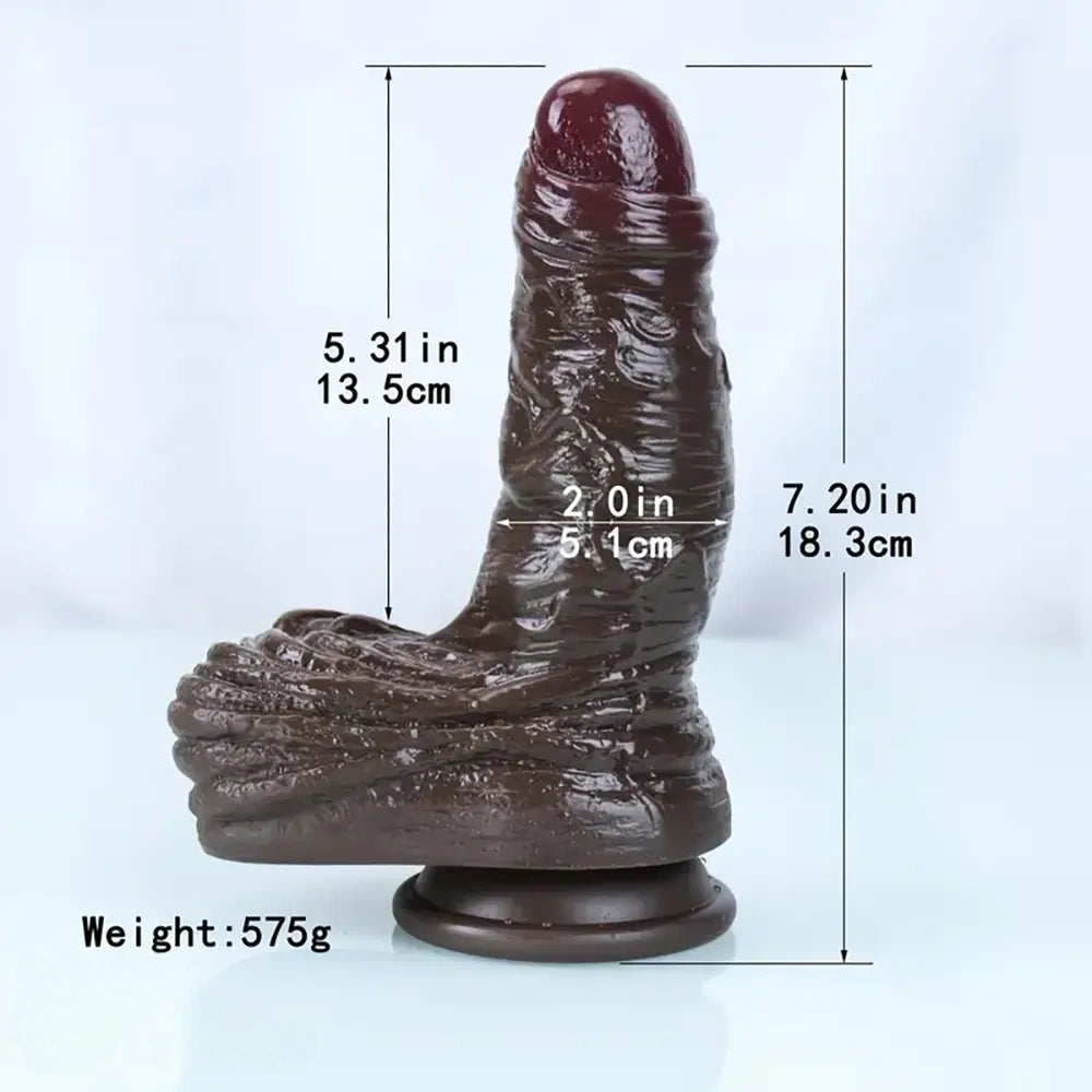 7.2in Realistic Silicone Dildo Soft Textured Vein Detail For Women Men