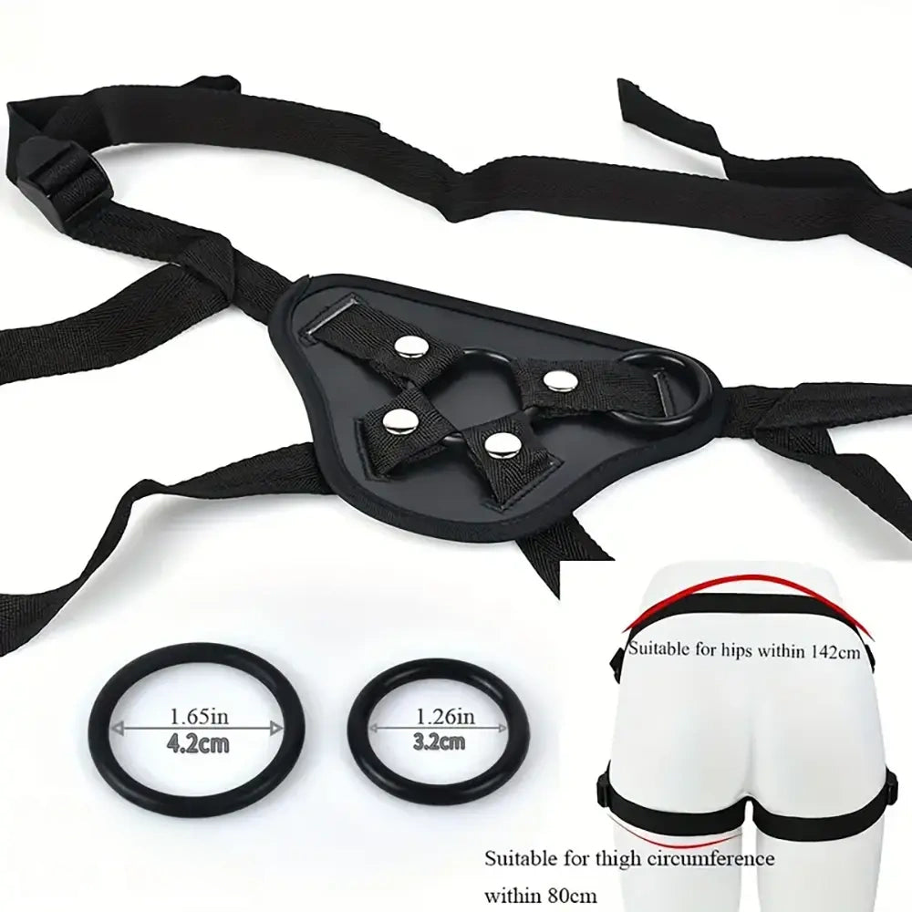 7.2in Ribbed Wolf Realistic Penis Cock Strap on Dildo Harness Belt Sex Toy