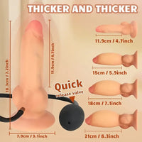 7.2in Silicone Soft Vibrating Inflatable Real Automatic Vivid Balls Dildo