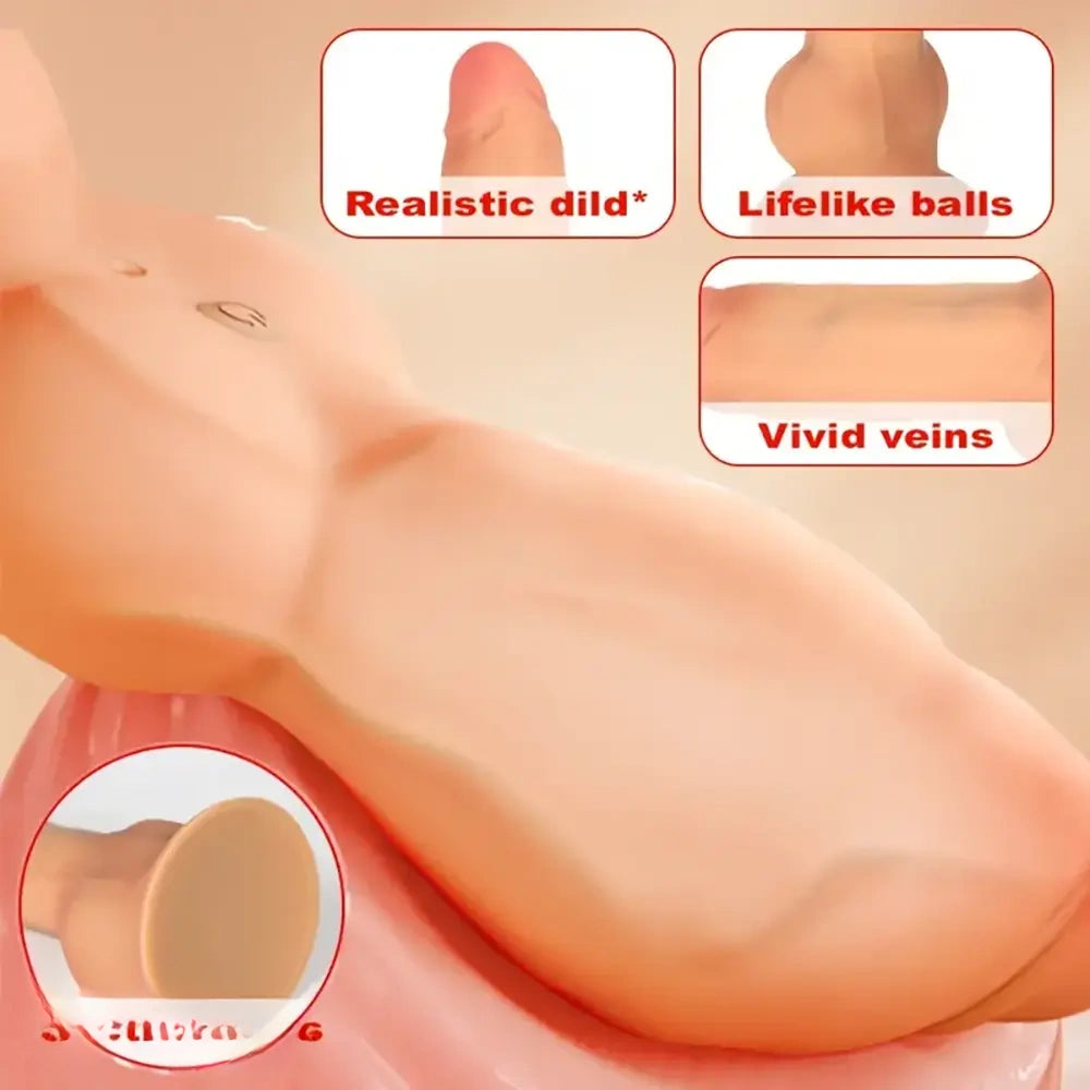7.2in Silicone Soft Vibrating Inflatable Real Automatic Vivid Balls Dildo