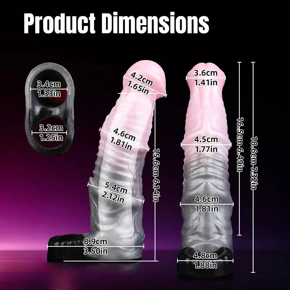 7.32in Horse Cock Sleeve Dildo Thickening Penis Sleeve Soft Armor Style