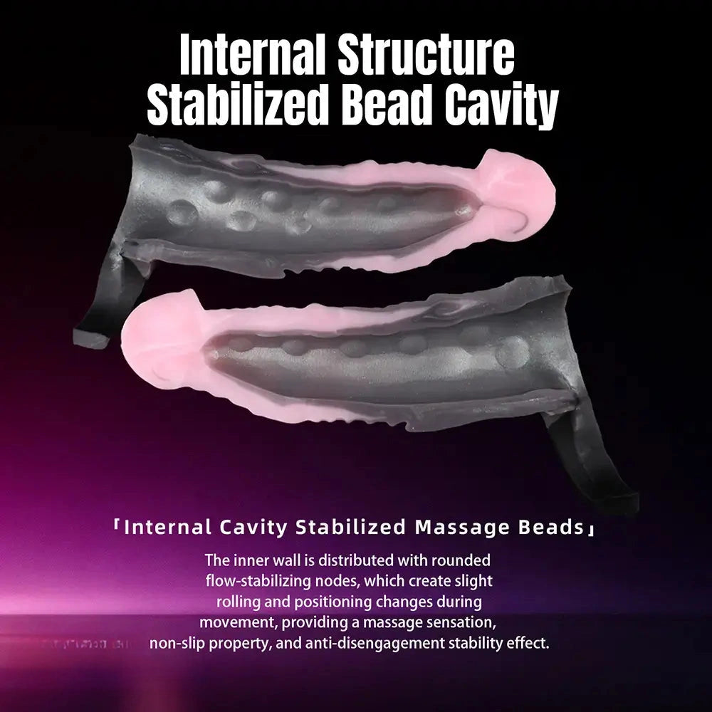 7.32in Horse Cock Sleeve Dildo Thickening Penis Sleeve Soft Armor Style