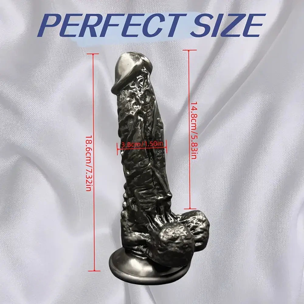 7.32in Realistic Texture PVC Dildo G-Spot Stimulating Handheld Toy
