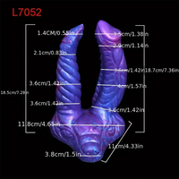 7.36in 7.99in 8.07in U-shaped Double-headed Monster Dildo With Sucker