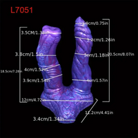 7.36in 7.99in 8.07in U-shaped Double-headed Monster Dildo With Sucker