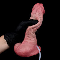 7.36in Realistic Vessel Appearance Dual Density Silicone Ejaculating Dildo