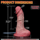7.36in Realistic Vessel Appearance Dual Density Silicone Ejaculating Dildo