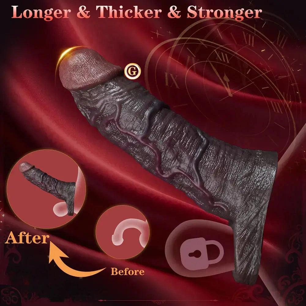 7.36in Soft Dildo Sheath With Ejaculation Ring For Pleasure & Discreet Use