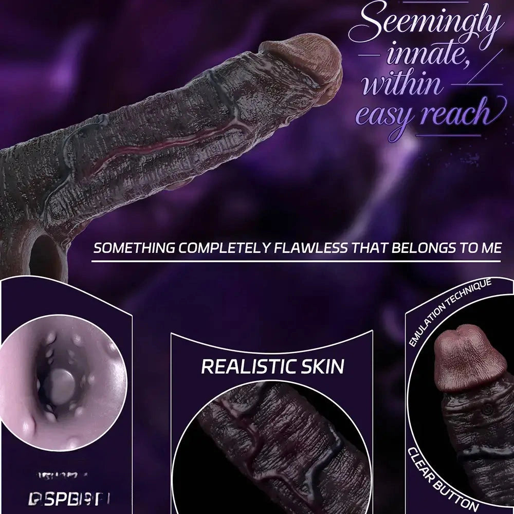 7.36in Vibrating Dildo Sleeve Friendly Flexible Rooster Veins Dildo Sleeve