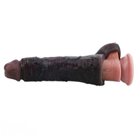 7.36in Vibrating Dildo Sleeve Friendly Flexible Rooster Veins Dildo Sleeve
