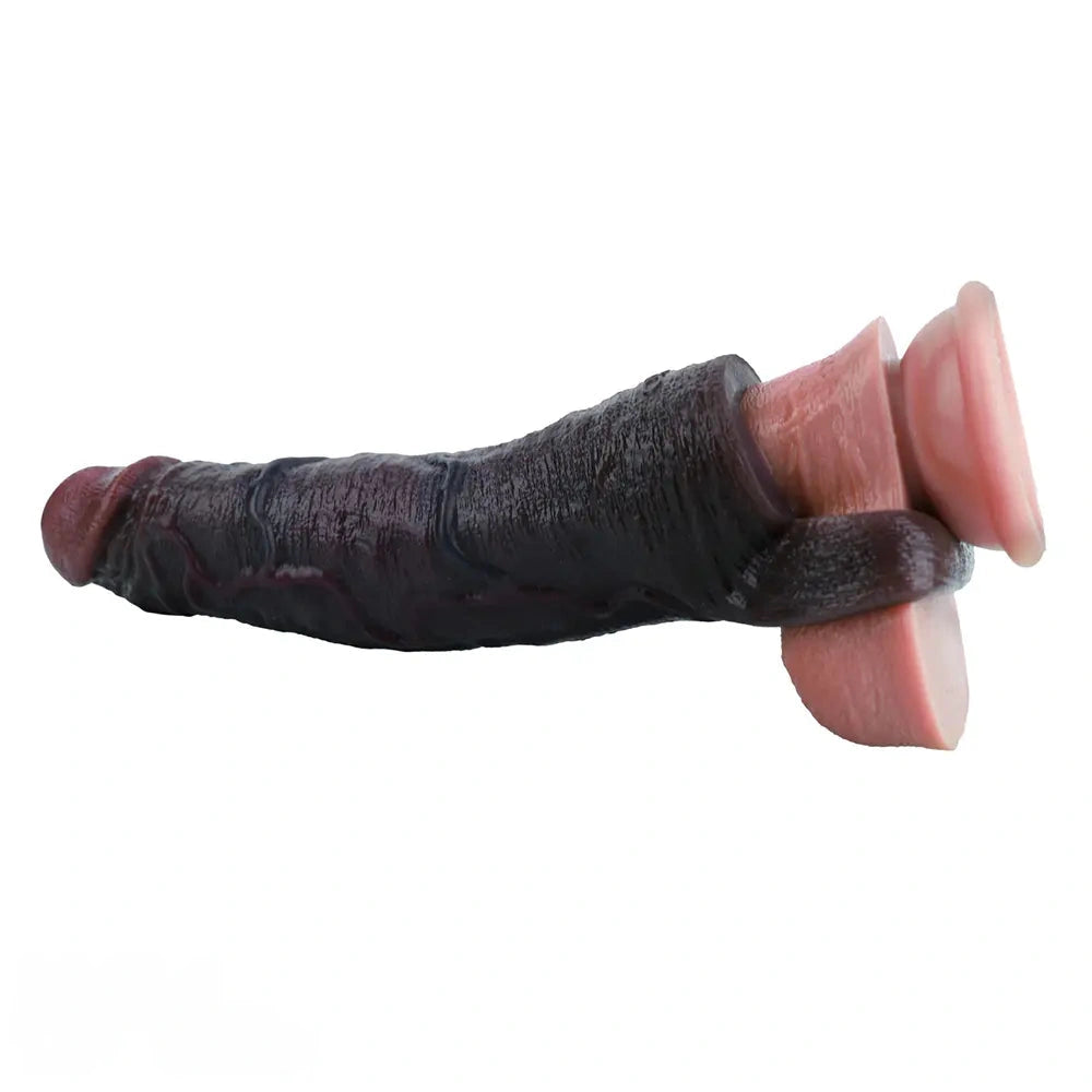 7.36in Vibrating Dildo Sleeve Friendly Flexible Rooster Veins Dildo Sleeve