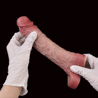 7.36in Vibrating Realistic Remote Silicone Hollow Dildo Sleeve Extender