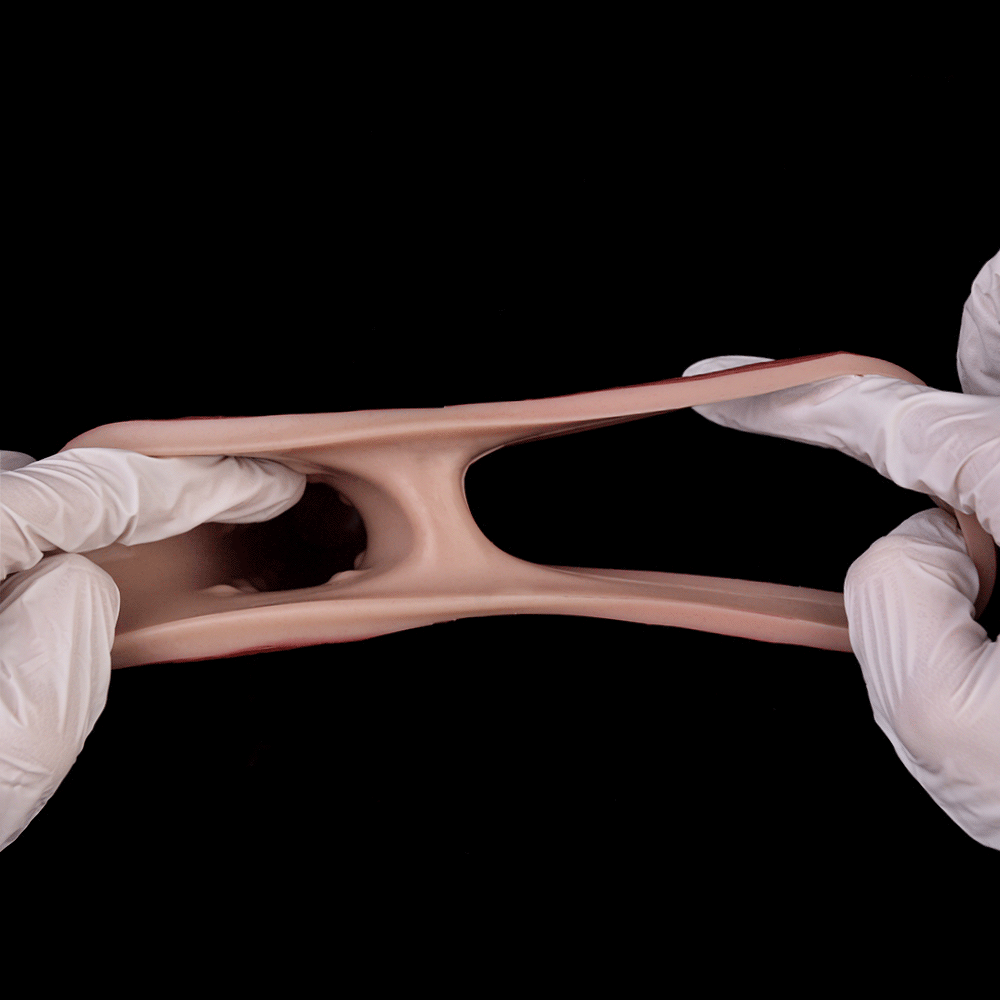 7.36in Vibrating Realistic Remote Silicone Hollow Dildo Sleeve Extender