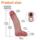 7.36in Vibrating Realistic Remote Silicone Hollow Dildo Sleeve Extender