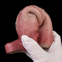 7.36in Vibrating Realistic Remote Silicone Hollow Dildo Sleeve Extender