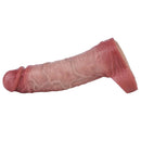 7.36in Vibrating Realistic Remote Silicone Hollow Dildo Sleeve Extender