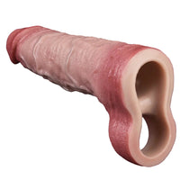 7.36in Vibrating Realistic Remote Silicone Hollow Dildo Sleeve Extender