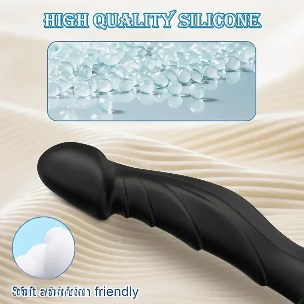7.36in Vibrating Silicone Soft Automatic Electric Female Male Dildo