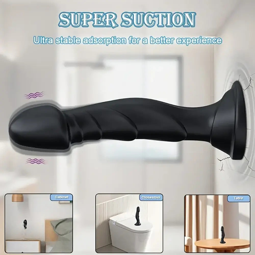7.36in Vibrating Silicone Soft Automatic Electric Female Male Dildo