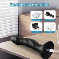7.36in Vibrating Silicone Soft Automatic Electric Female Male Dildo