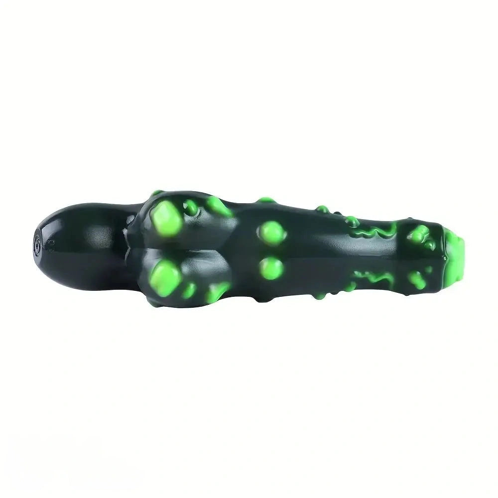 7.38in Alien-Like Colorful Bumps Liquid Silicone Dual-Use Dildo For Men