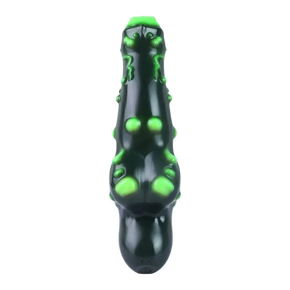 7.38in Alien-Like Colorful Bumps Liquid Silicone Dual-Use Dildo For Men