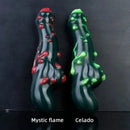 7.38in Alien-Like Colorful Bumps Liquid Silicone Dual-Use Dildo For Men
