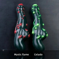 7.38in Alien-Like Colorful Bumps Liquid Silicone Dual-Use Dildo For Men